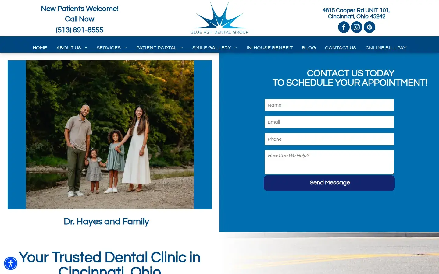 Homepage preview of Blue Ash Dental Group