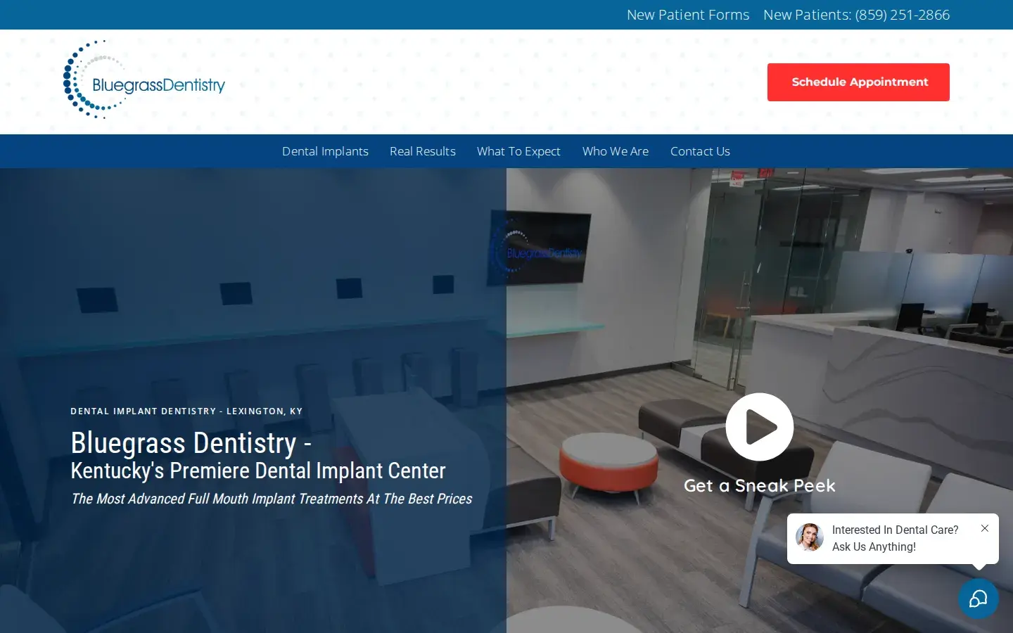 Homepage preview of Bluegrass Dentistry