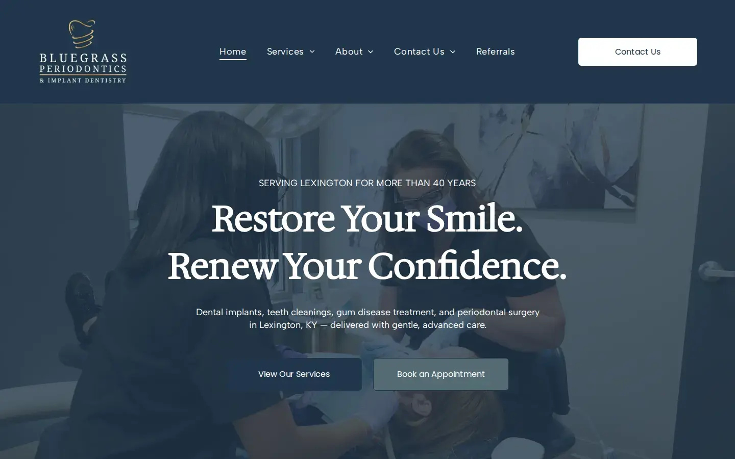 Homepage preview of Bluegrass Periodontics