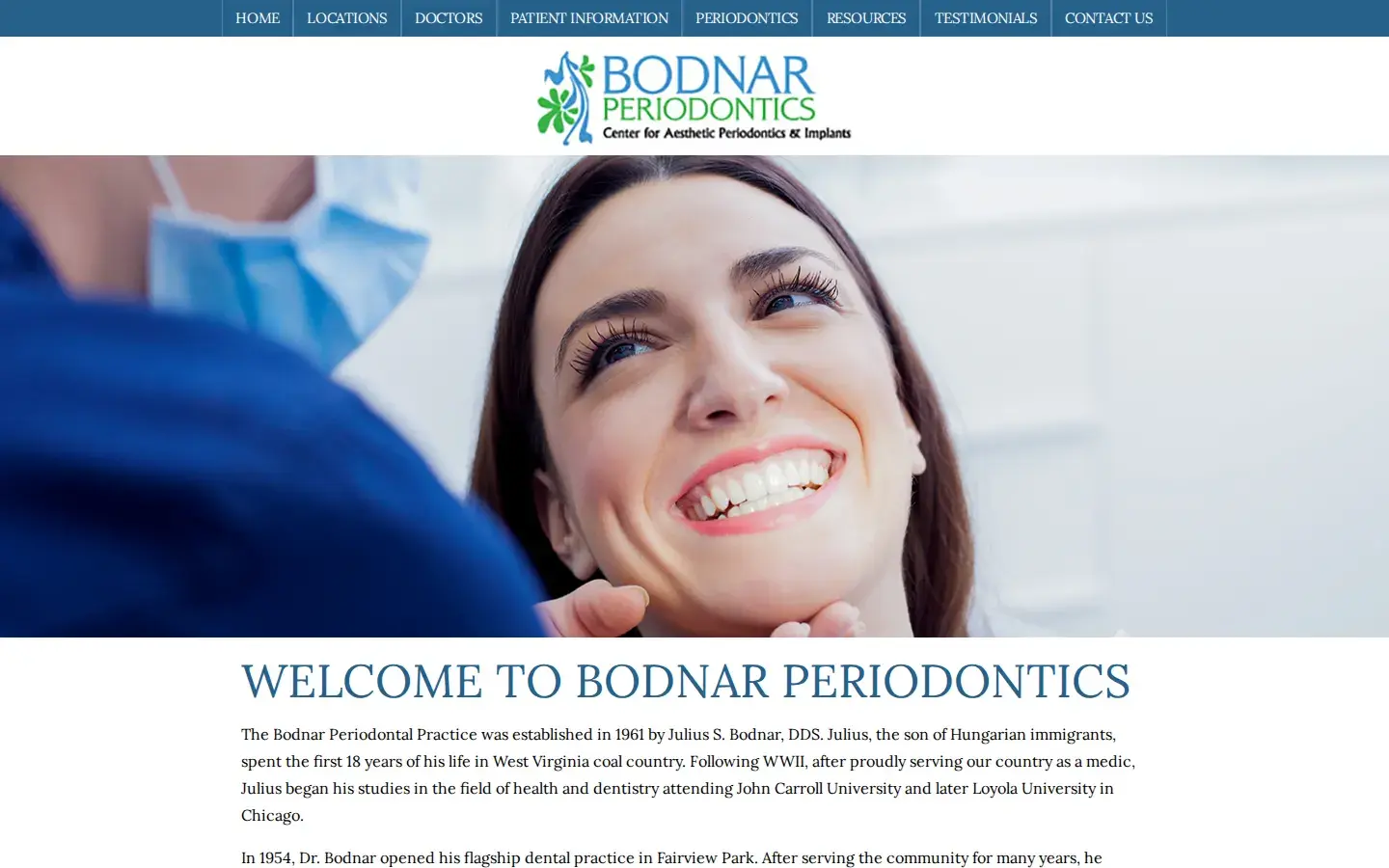 Homepage preview of Bodnar Periodontics