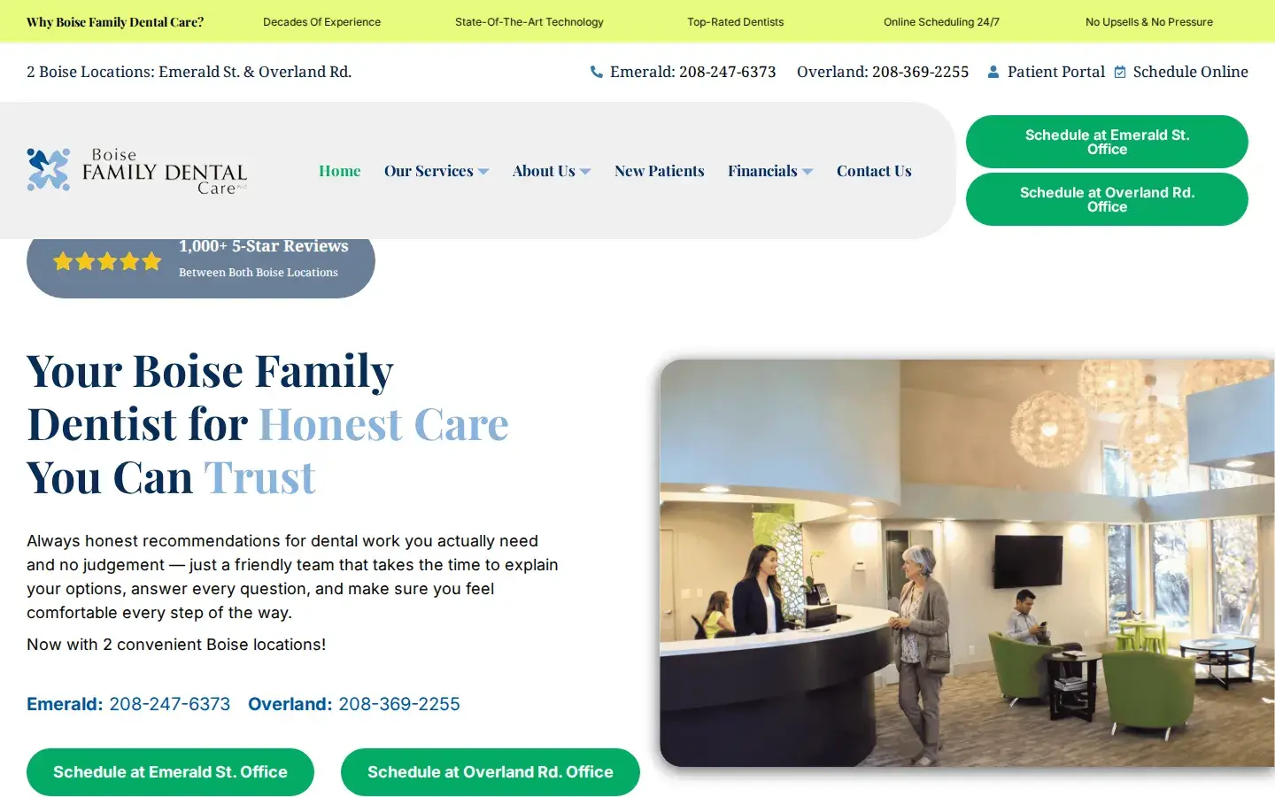 Homepage preview of Boise Family Dental Care
