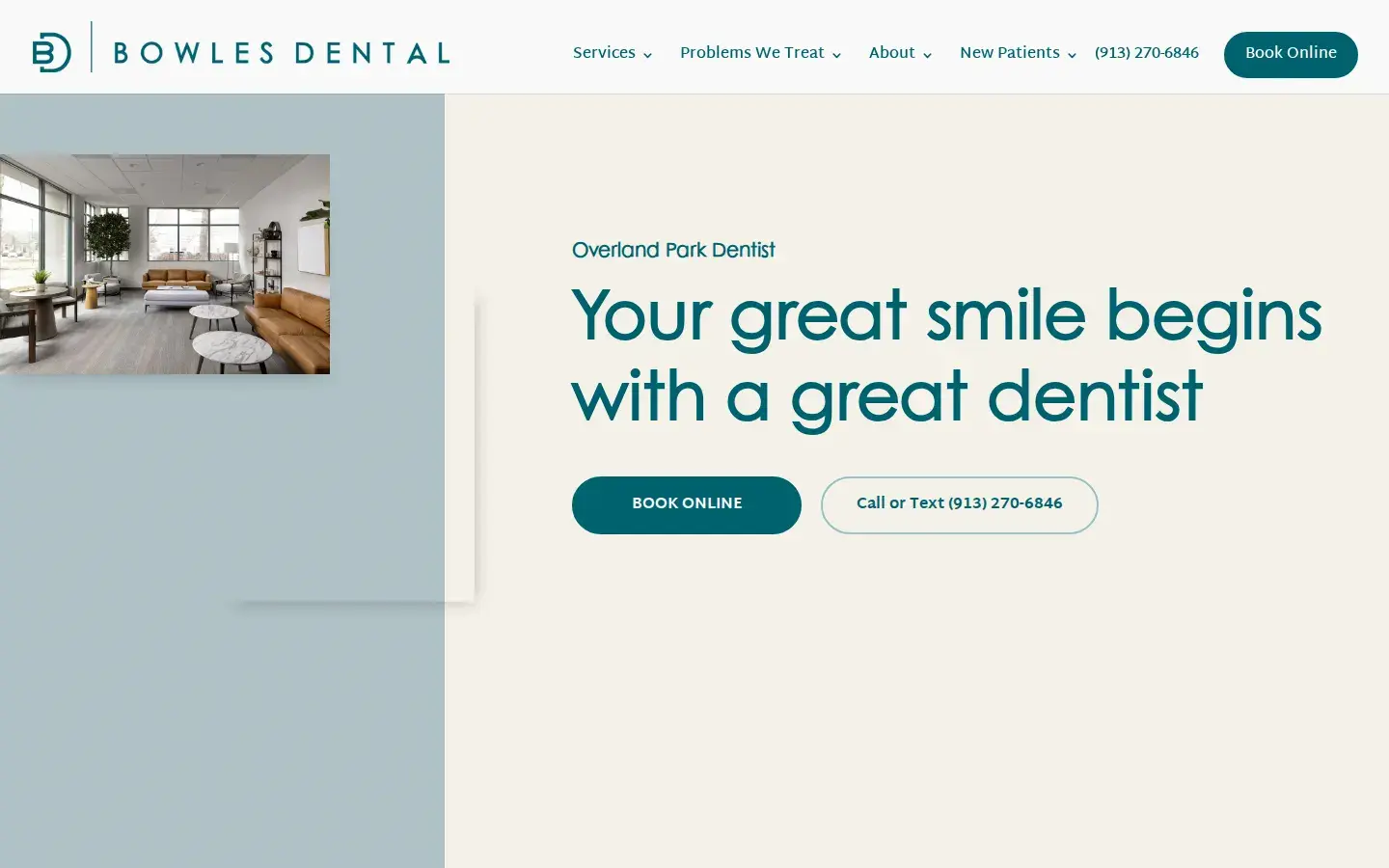 Homepage preview of Bowles Dental – Overland Park
