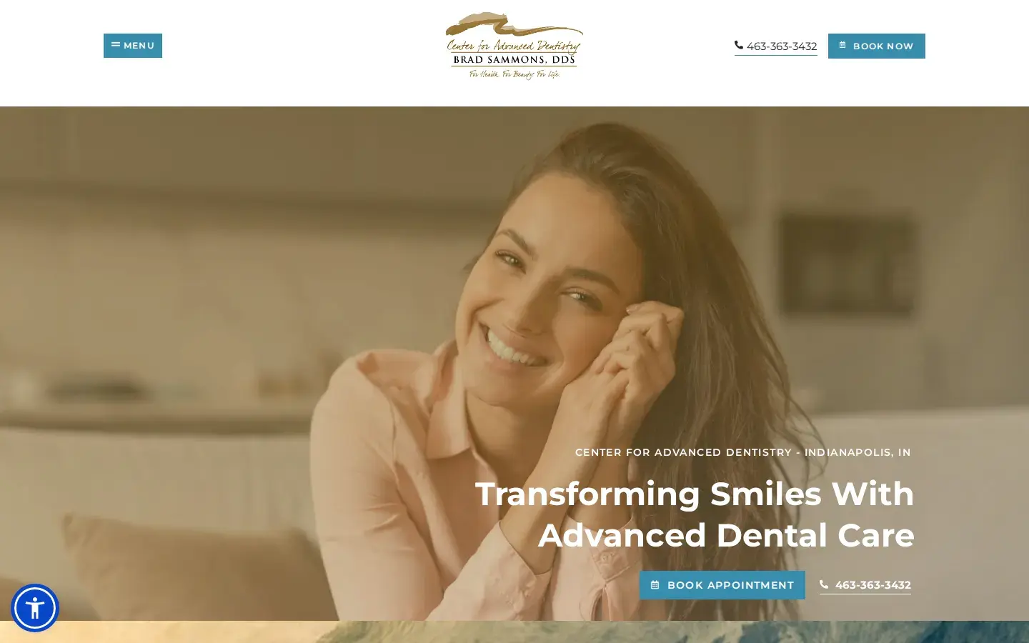 Homepage preview of Brad Sammons, DDS - Center for Adv. Dent