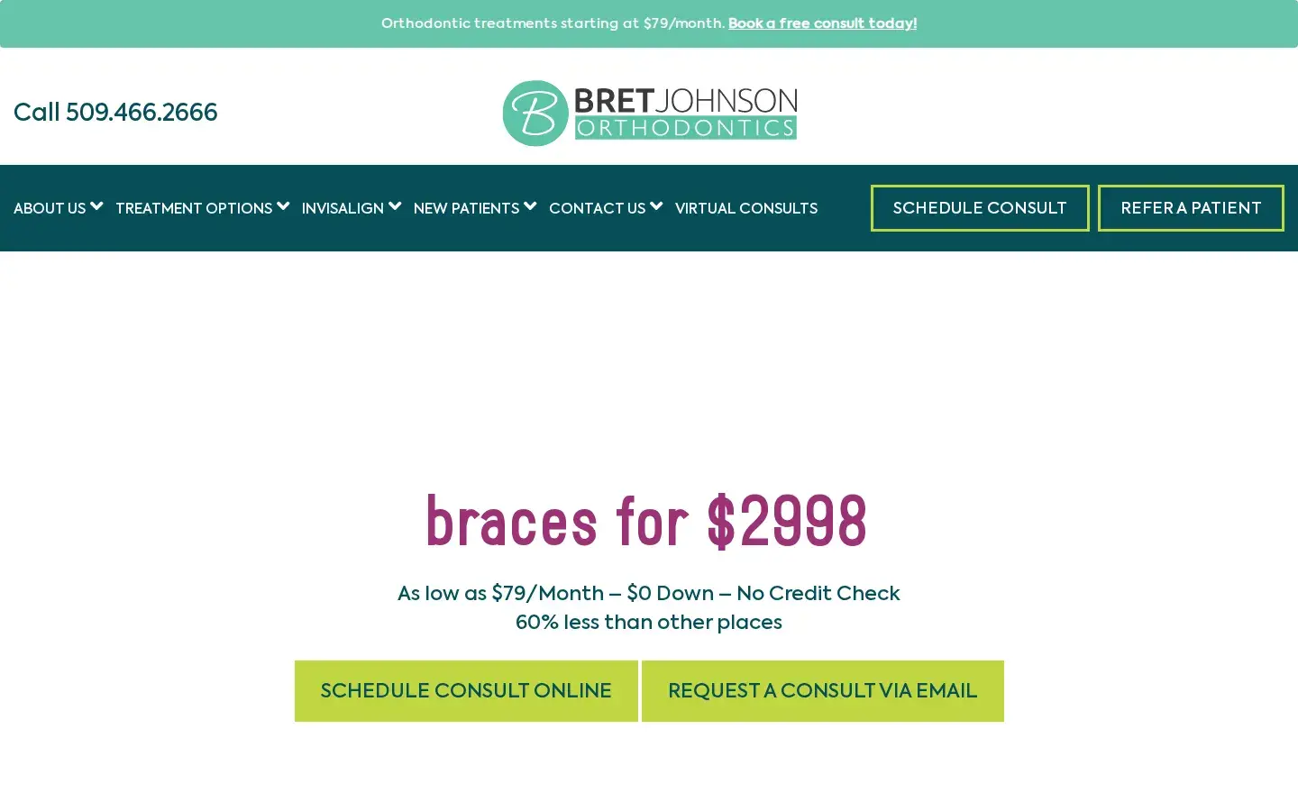 Homepage preview of Bret Johnson Orthodontics