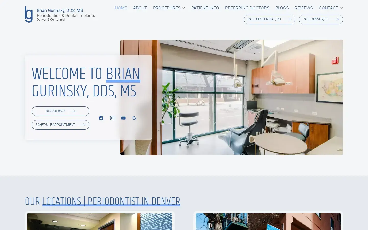 Homepage preview of Brian Gurinsky, DDS, MS, PC Periodontics Implants