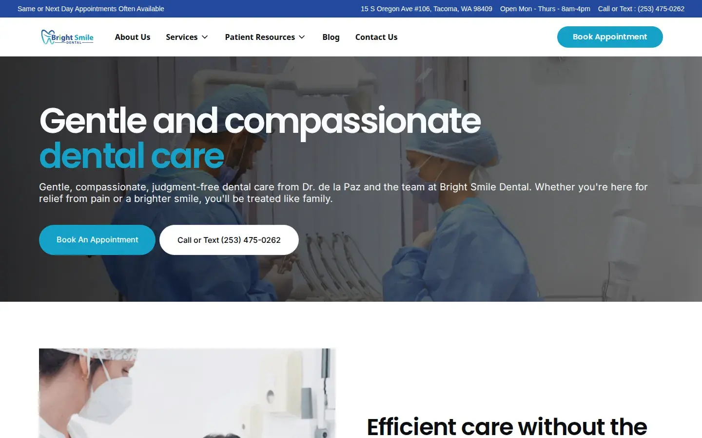 Homepage preview of Bright Smile Dental