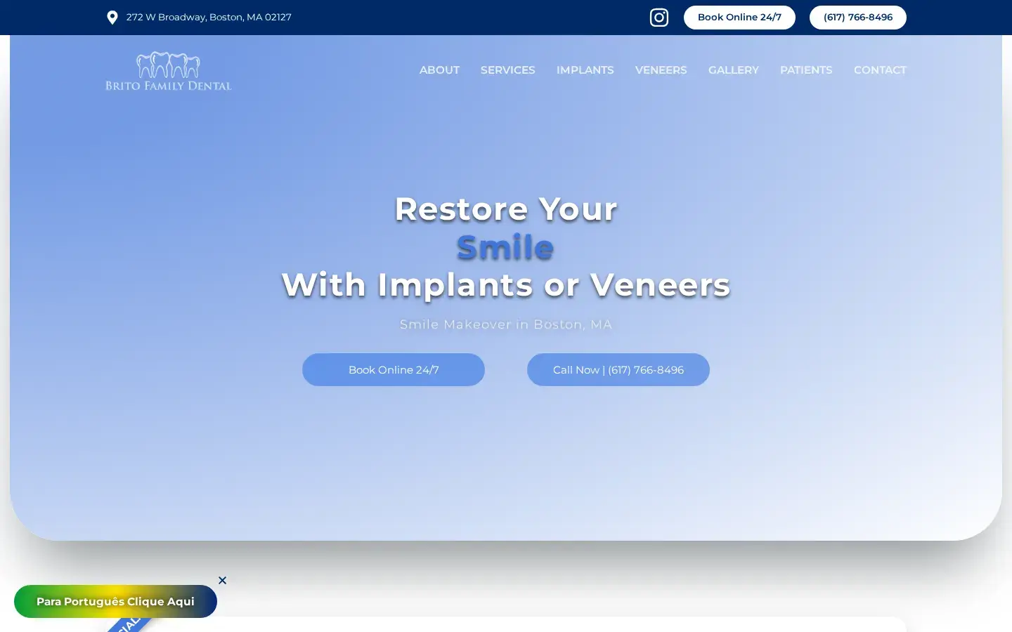 Homepage preview of Brito Family Dental