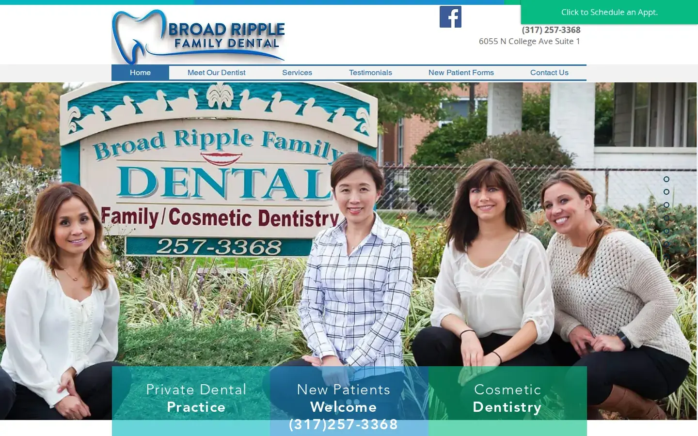 Homepage preview of Broad Ripple Family Dental
