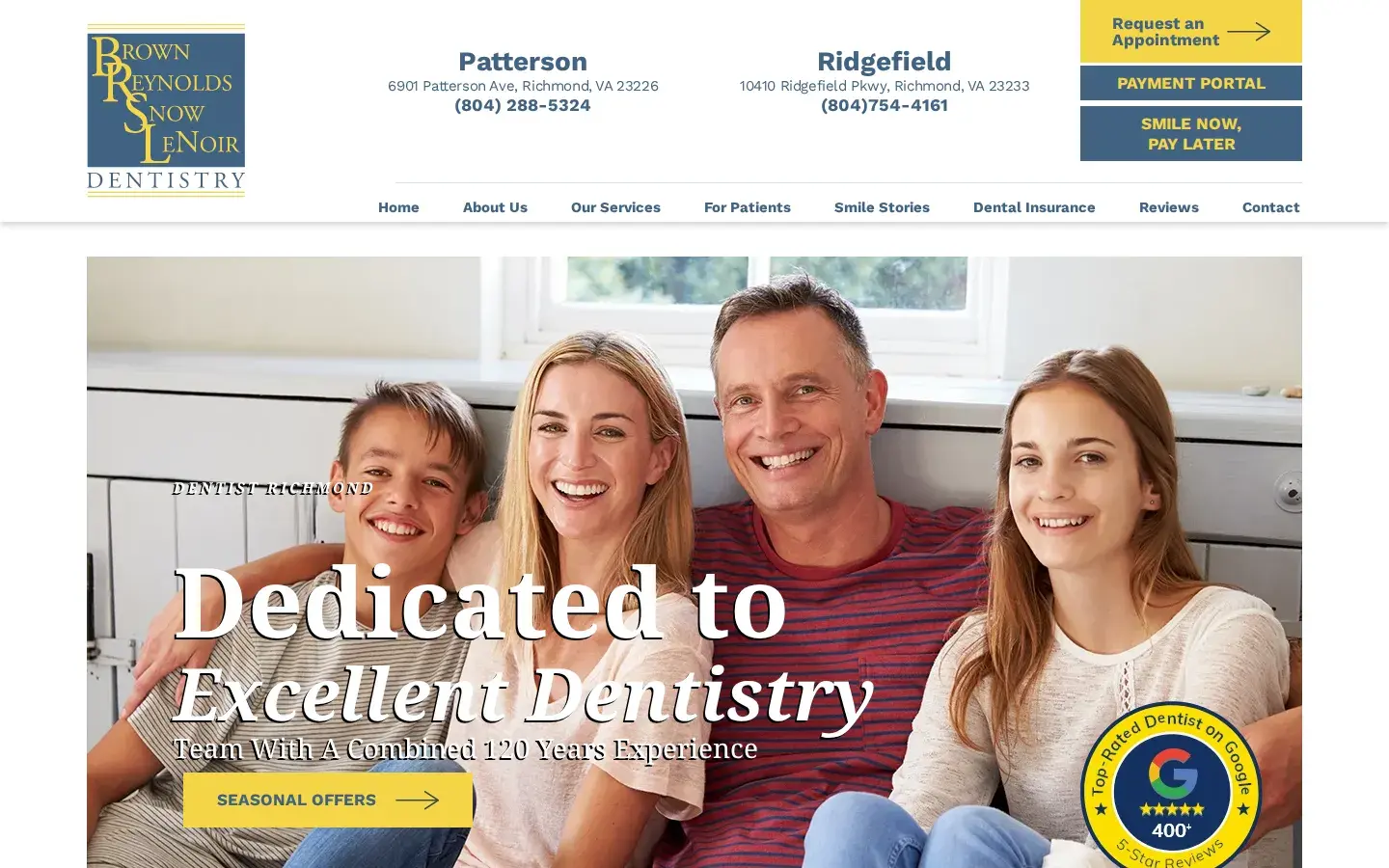 Homepage preview of Brown Reynolds Snow LeNoir Dentistry