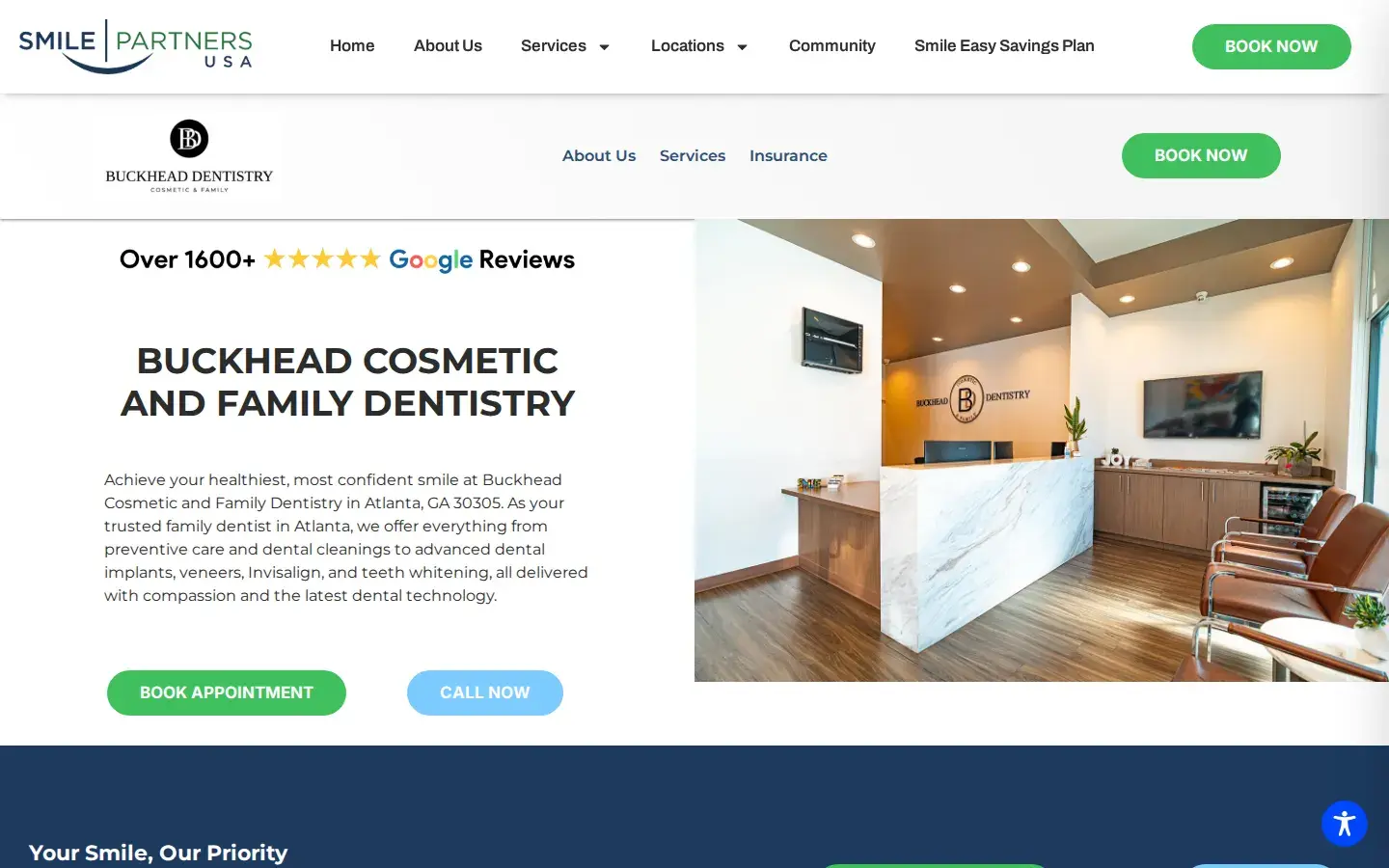 Homepage preview of Buckhead Cosmetic & Family Dentistry