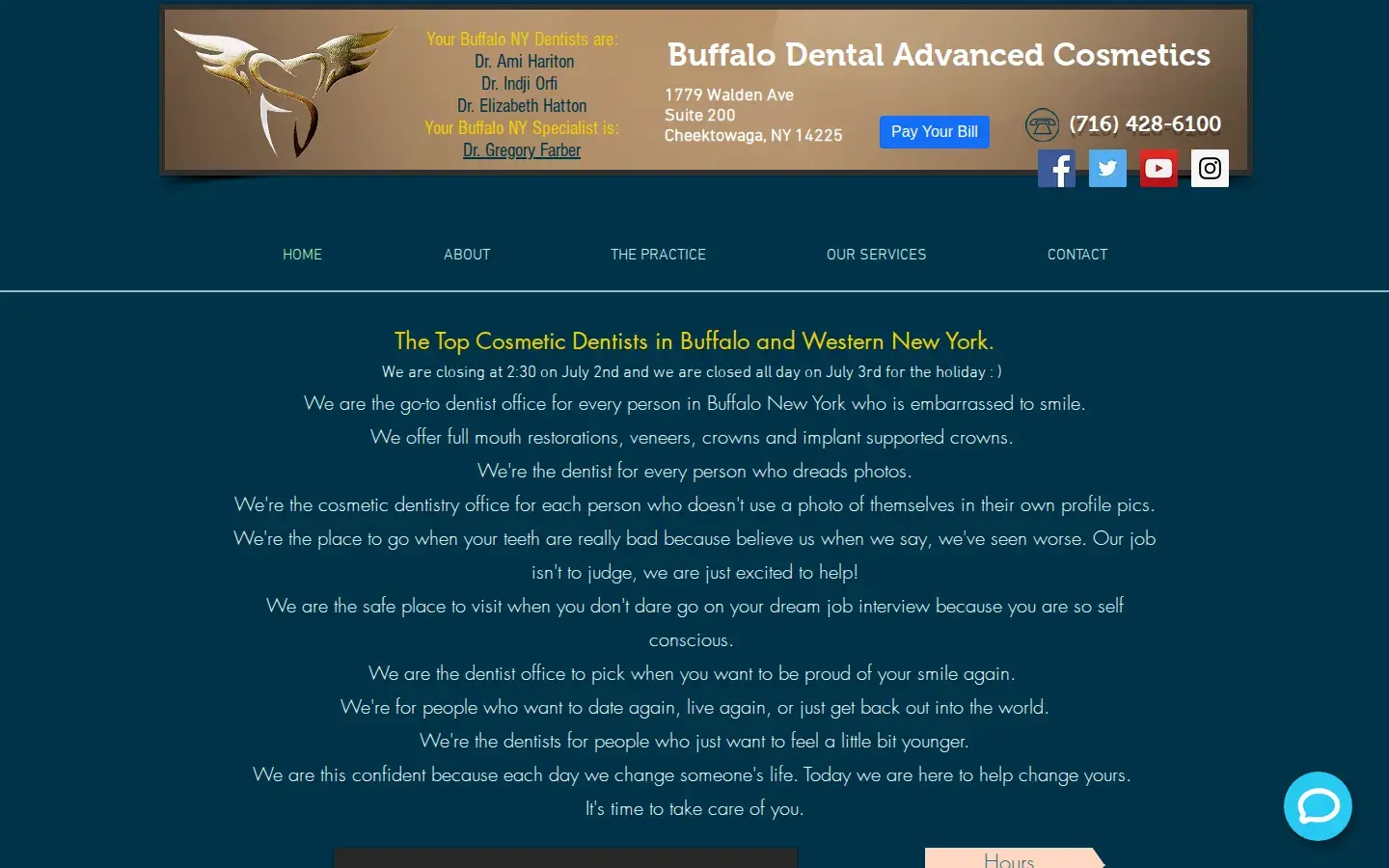 Homepage preview of Buffalo Dental Advanced Cosmetics