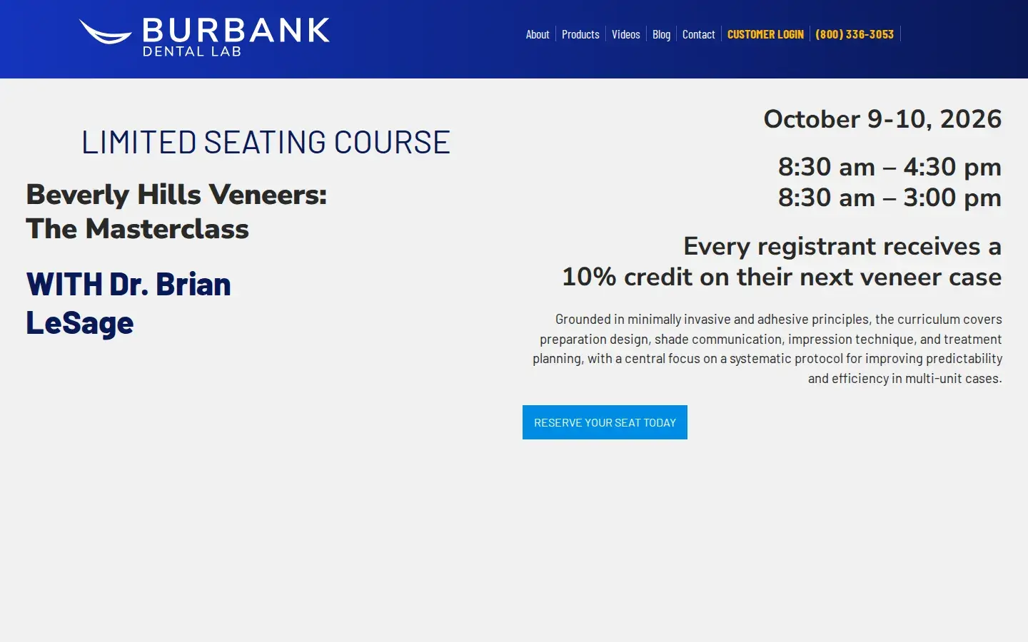 Homepage preview of Burbank Dental Lab