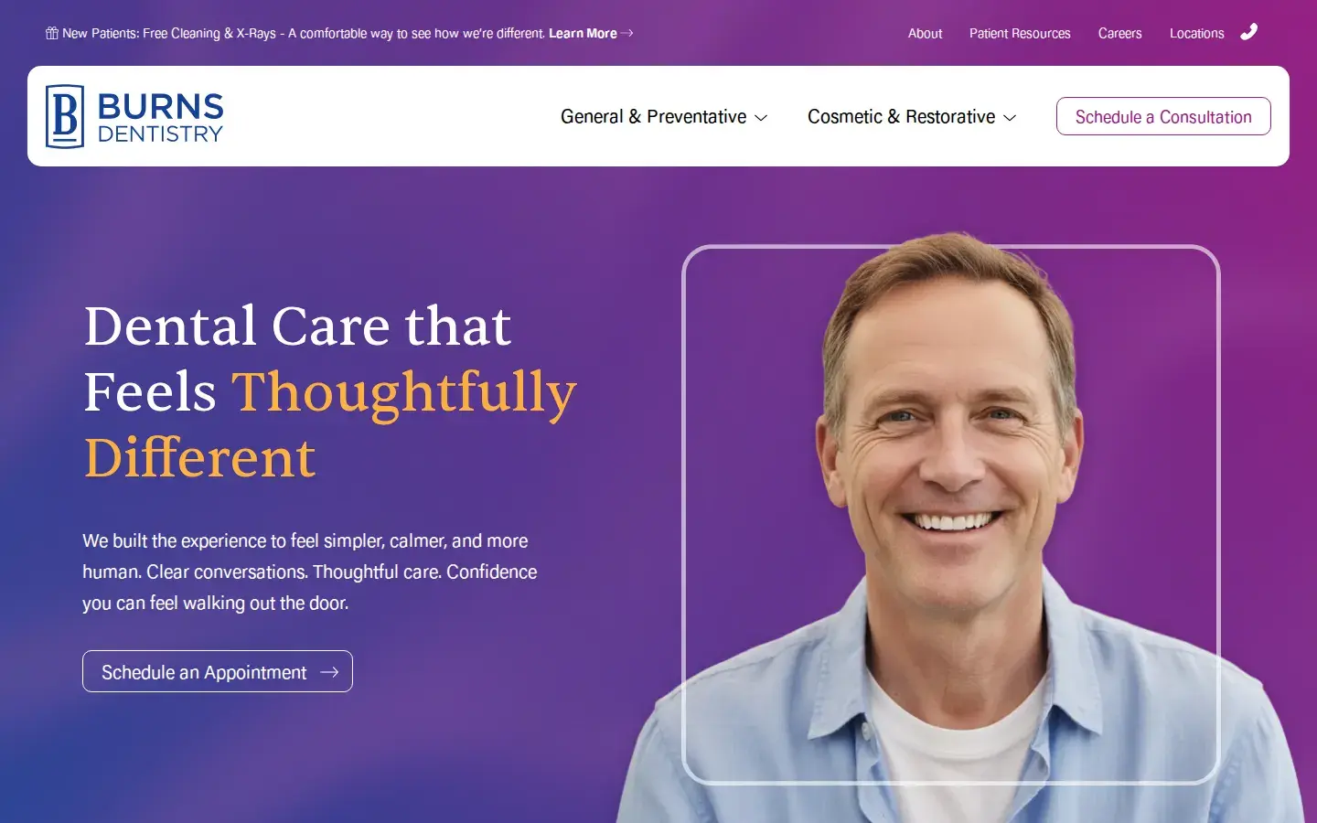 Homepage preview of Burns Dentistry