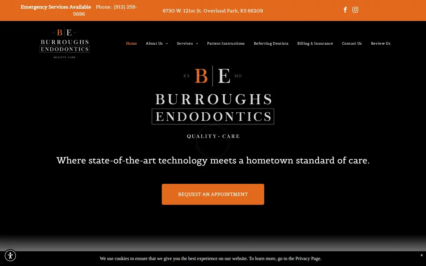 Homepage preview of Burroughs Endodontics