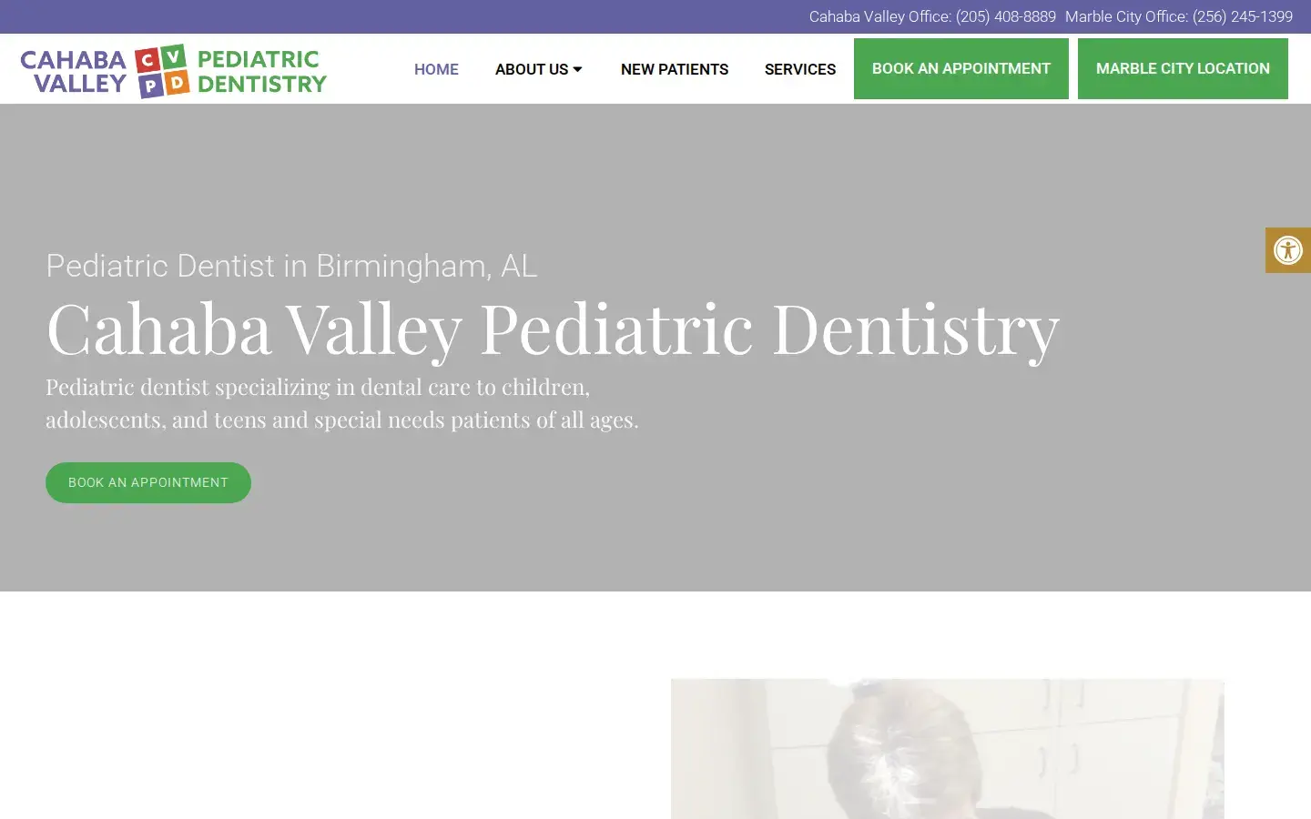 Homepage preview of Cahaba Valley Pediatric Dentistry