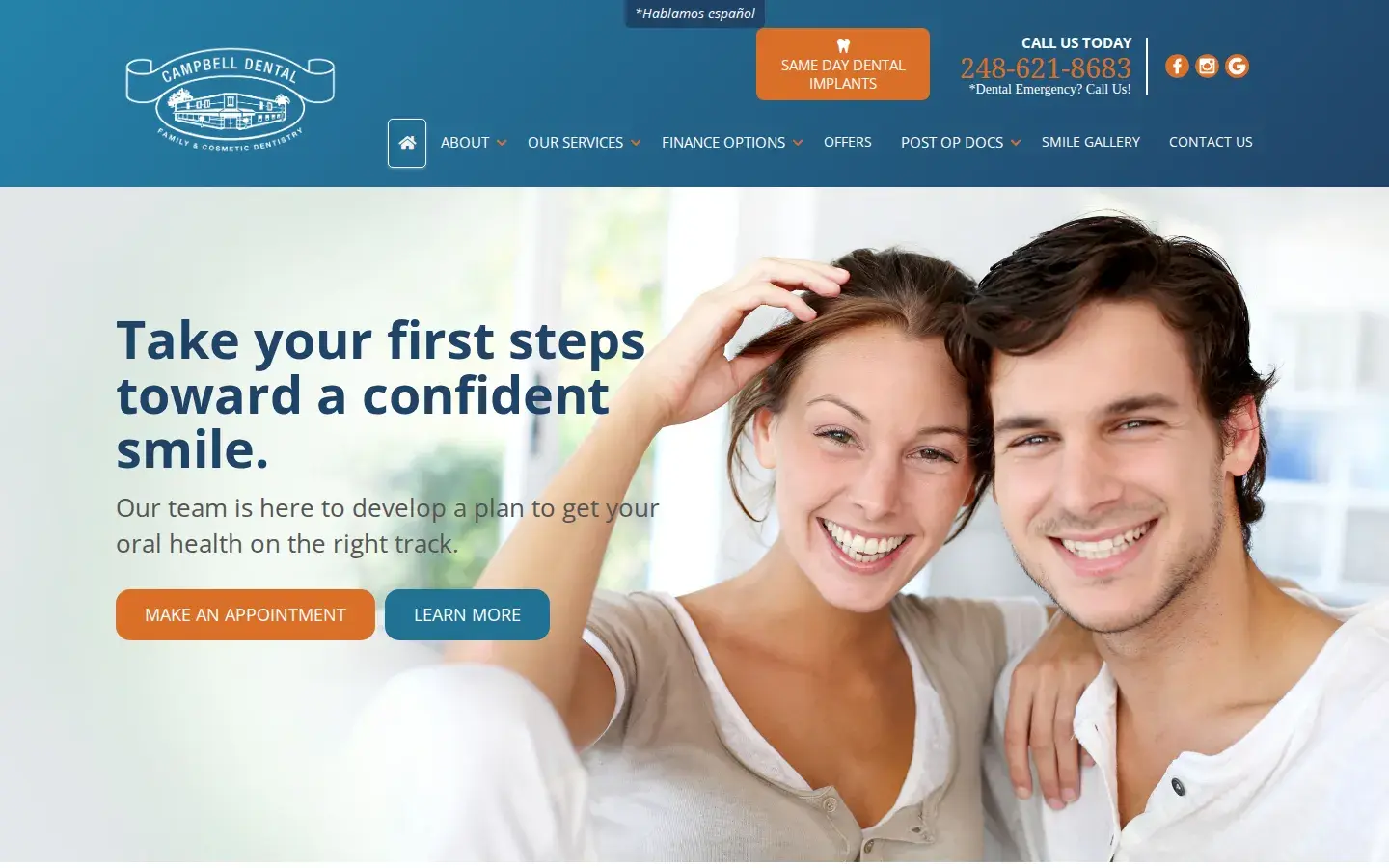 Homepage preview of Campbell Dental