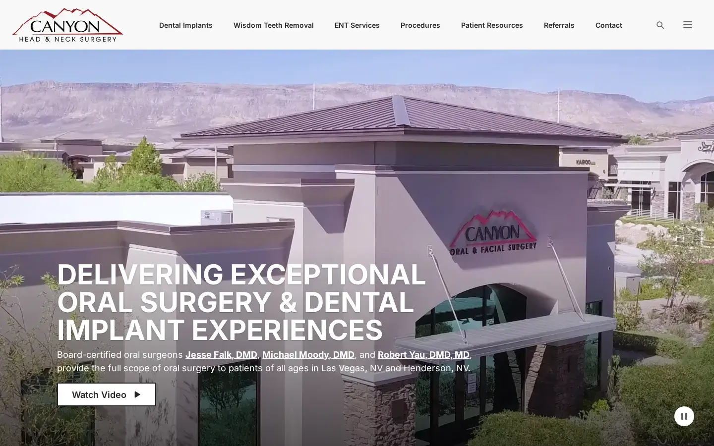 Homepage preview of Canyon Oral & Facial Surgery Dental Implant Experts of Las Vegas