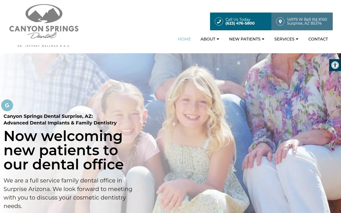 Homepage preview of Canyon Springs Dental