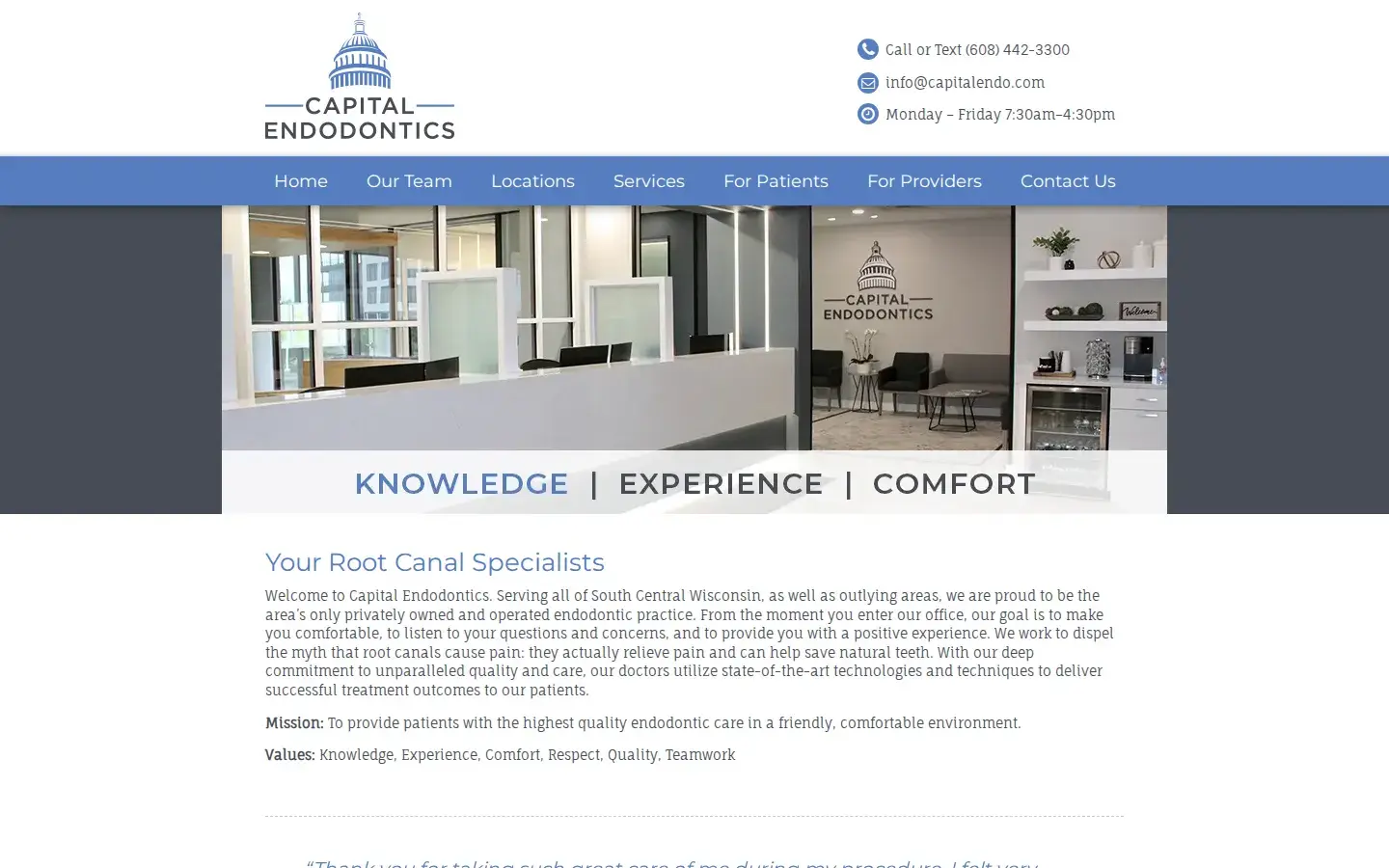 Homepage preview of Capital Endodontics