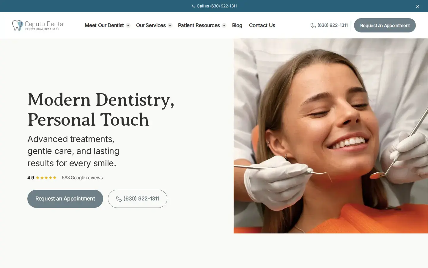 Homepage preview of Caputo Dental