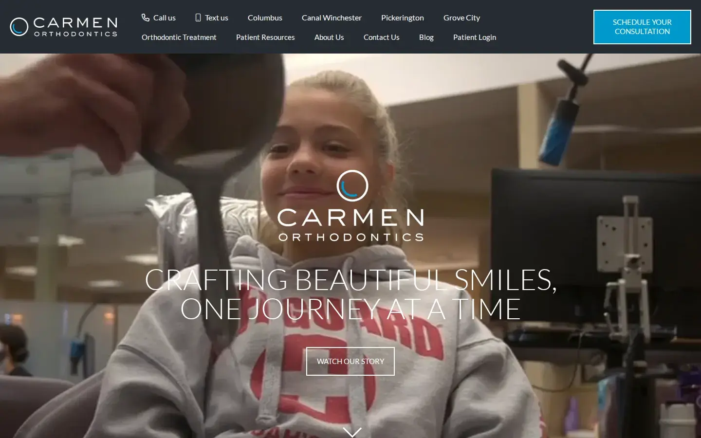 Homepage preview of Carmen Orthodontics Columbus