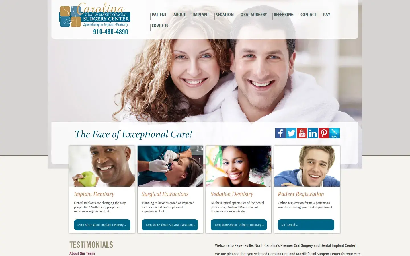 Homepage preview of Carolina Oral & Maxillofacial Surgery