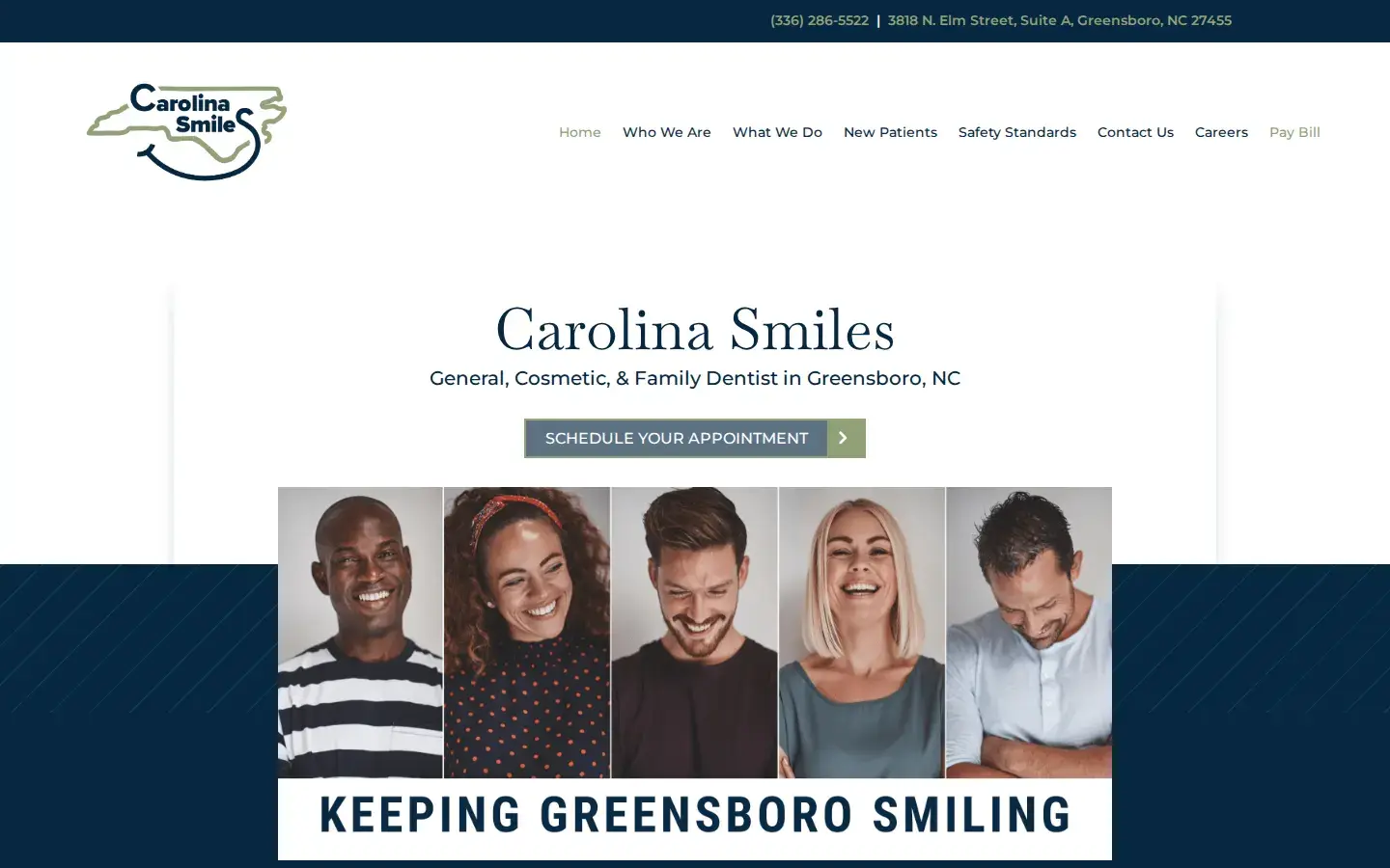 Homepage preview of Carolina Smiles