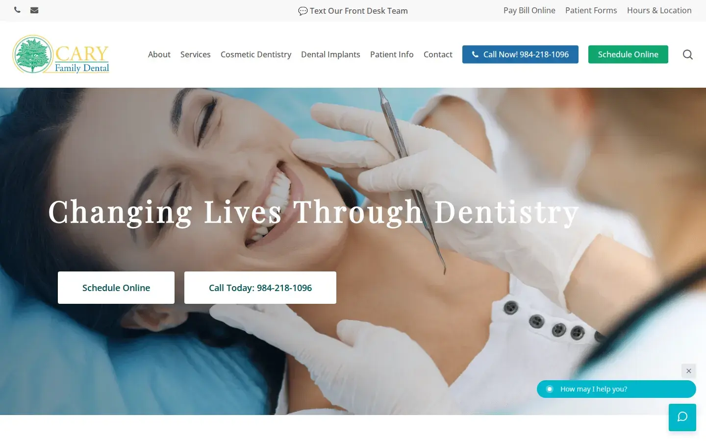 Homepage preview of Cary Family Dental