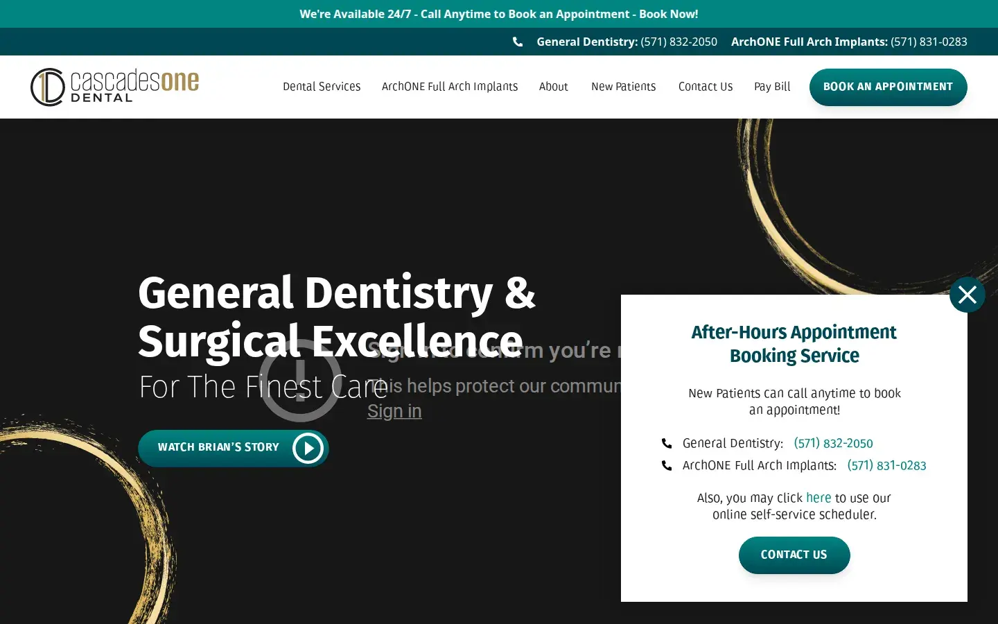 Homepage preview of Cascades Dental of Burke