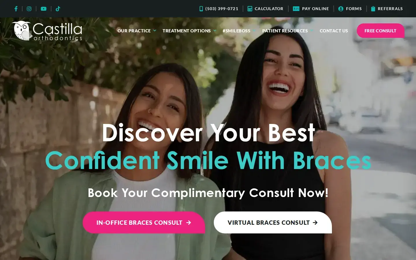 Homepage preview of Castilla Orthodontics