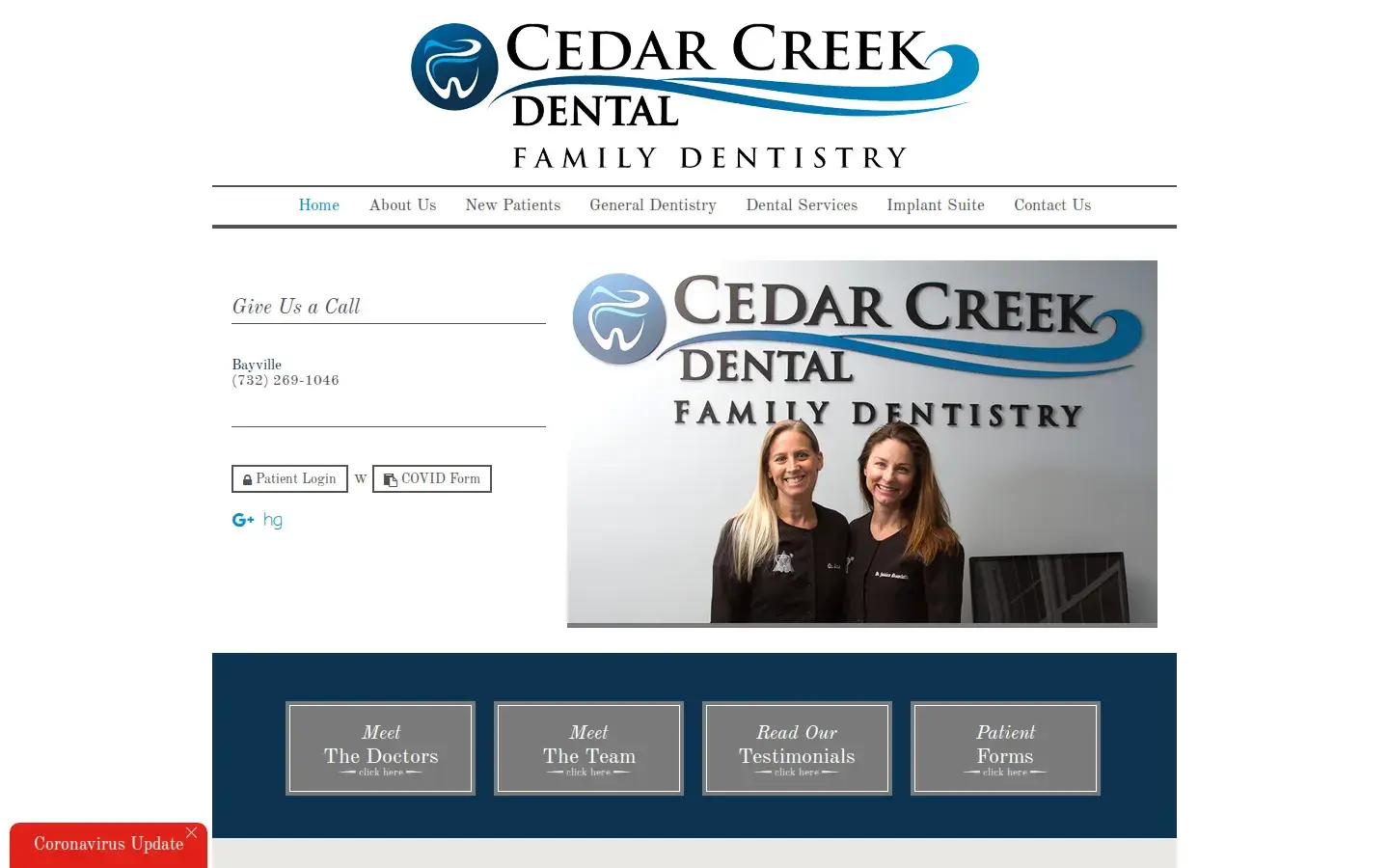 Homepage preview of Cedar Creek Dental
