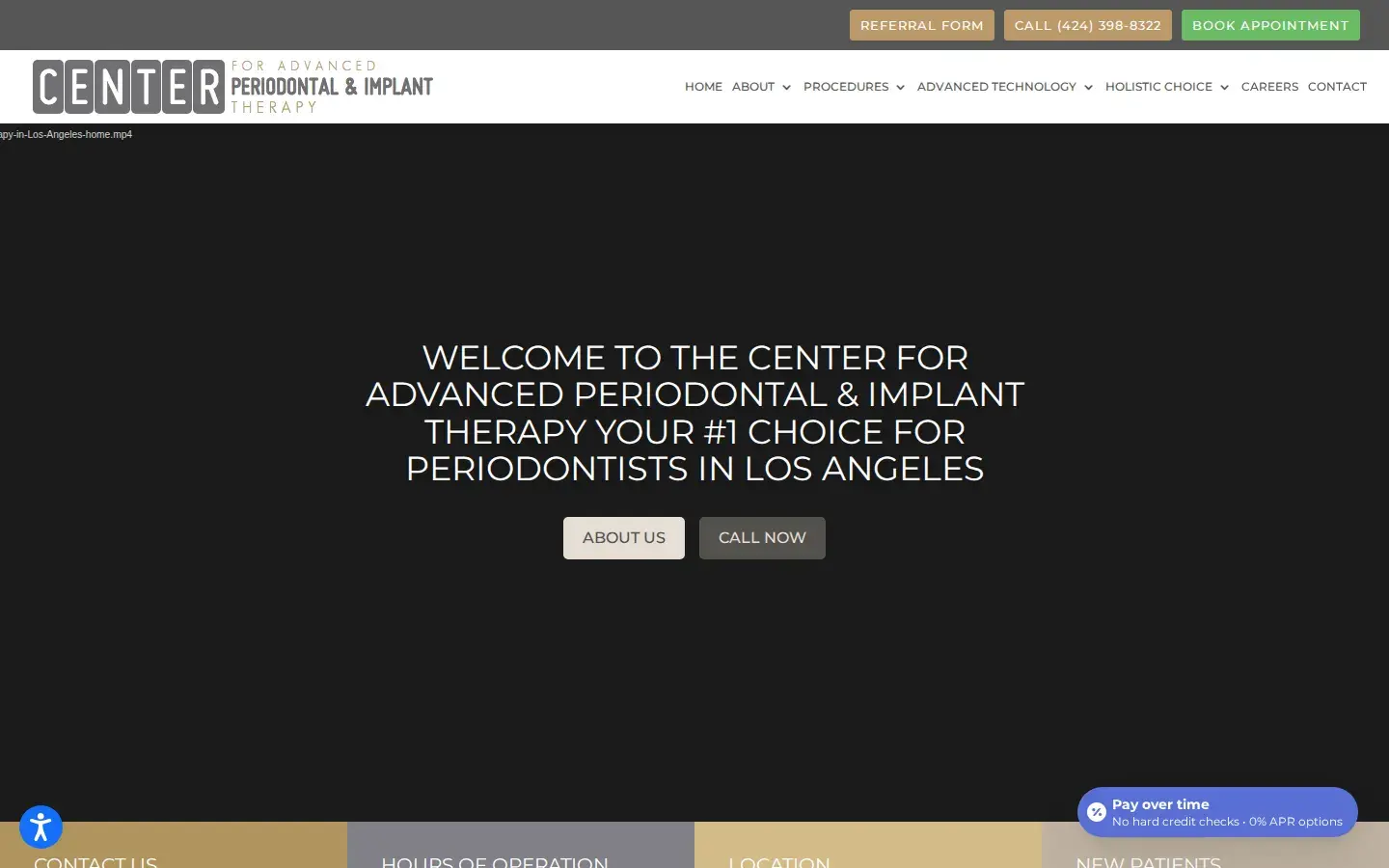 Homepage preview of CENTER for Advanced Periodontal & Implant Therapy