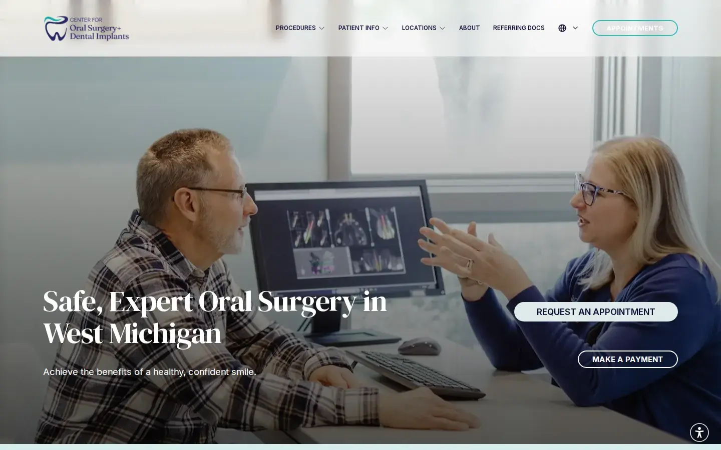 Homepage preview of Center For Oral Surgery & Dental Implants