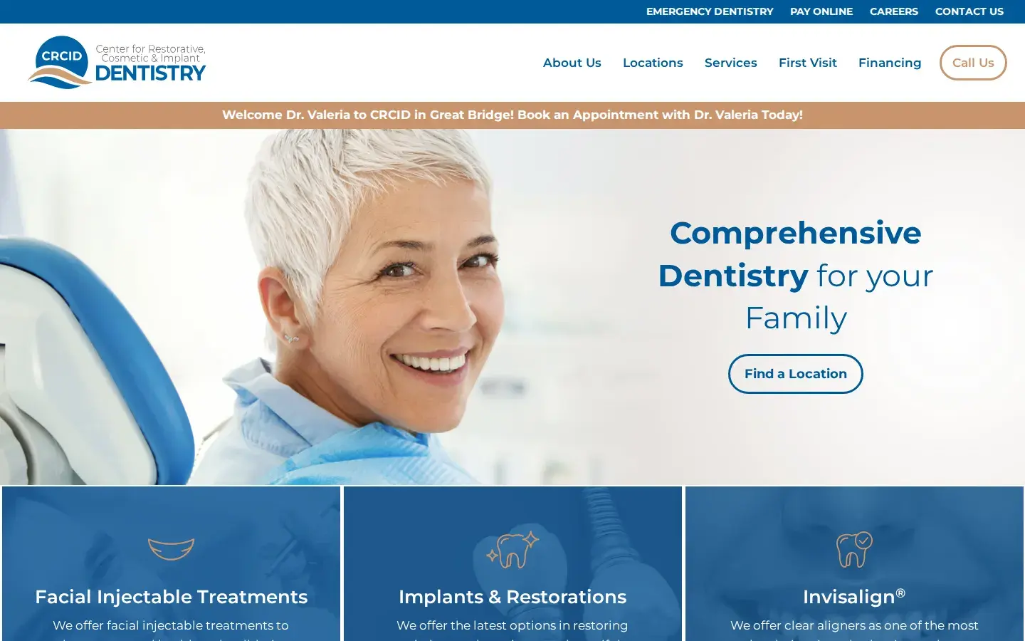 Homepage preview of Center for Restorative, Cosmetic, and Implant Dentistry