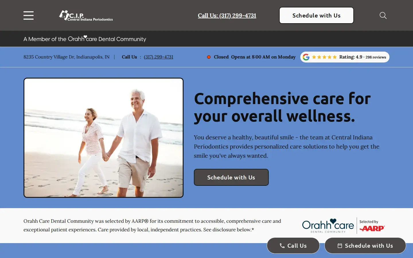Homepage preview of Central Indiana Periodontics PC