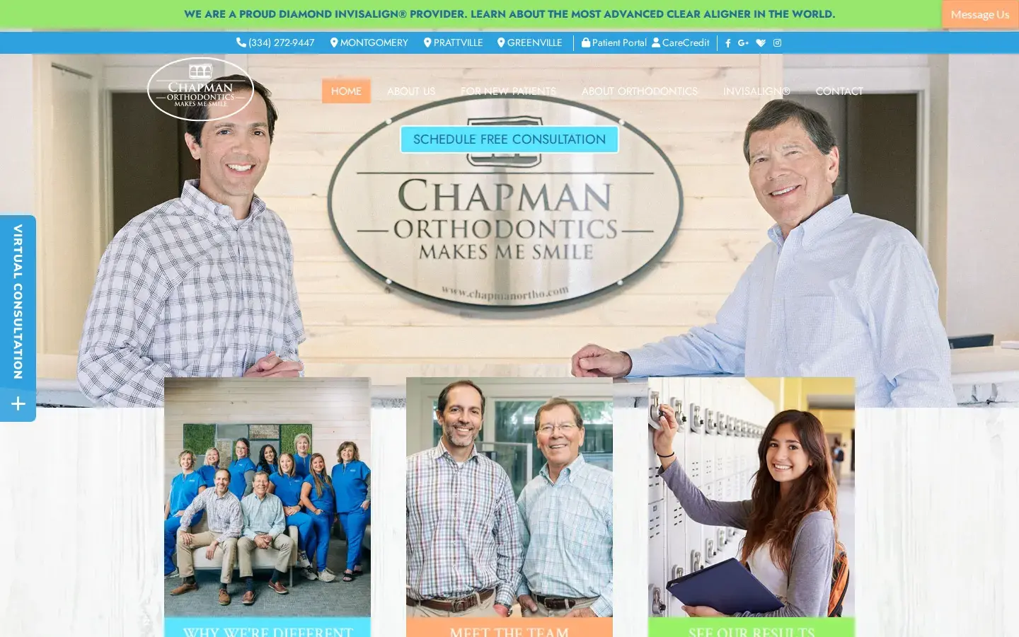Homepage preview of Chapman Orthodontics