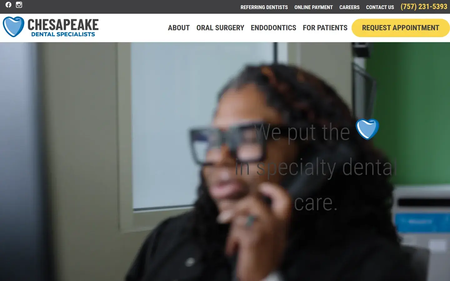 Homepage preview of Chesapeake Dental Specialists