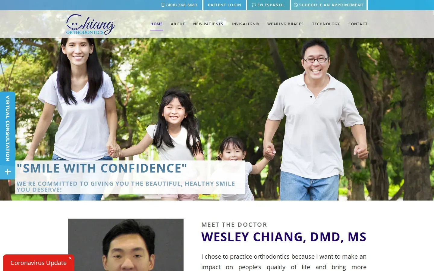 Homepage preview of Chiang Orthodontics