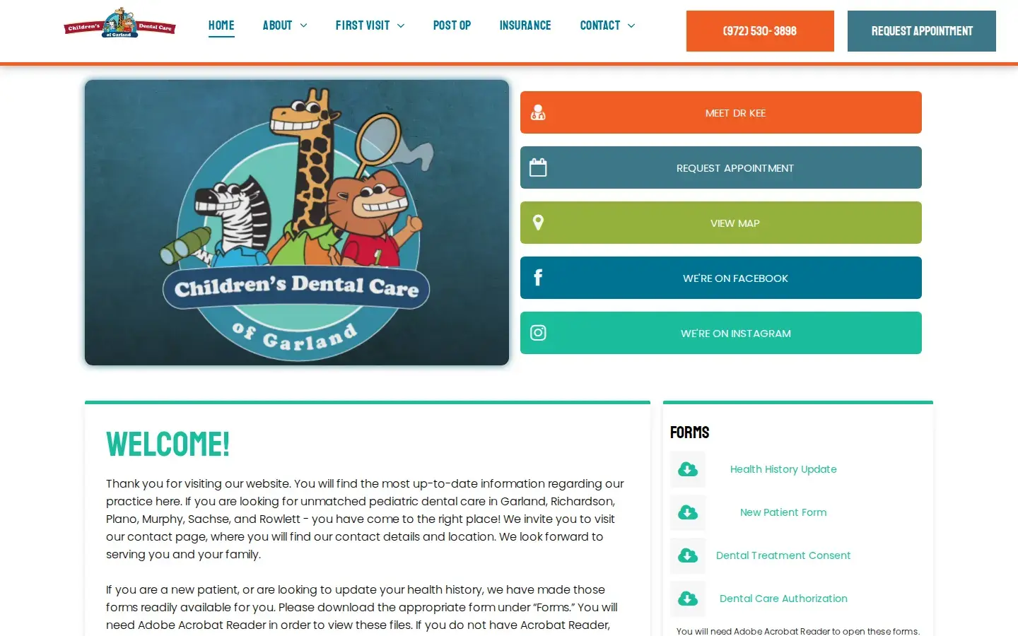 Homepage preview of Children’s Dental Care of Garland