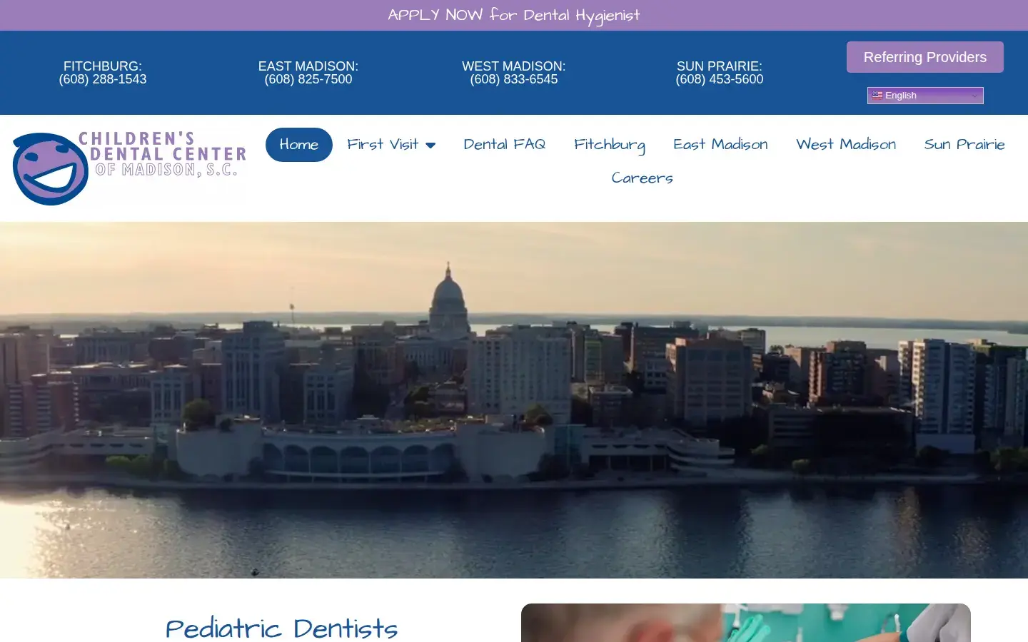 Homepage preview of Children’s Dental Center of Madison