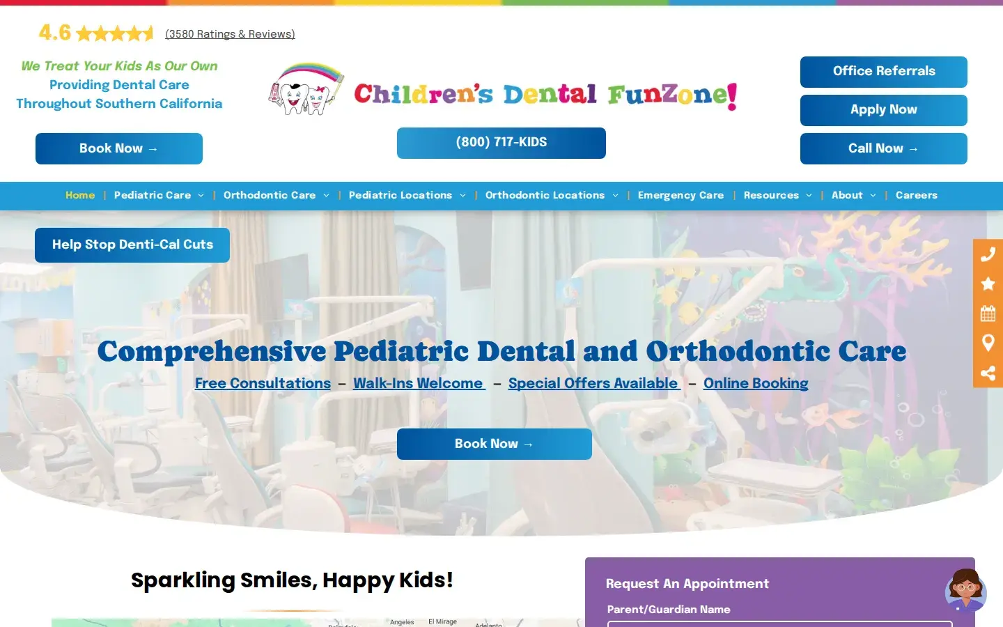 Homepage preview of Children's Dental FunZone - Ontario