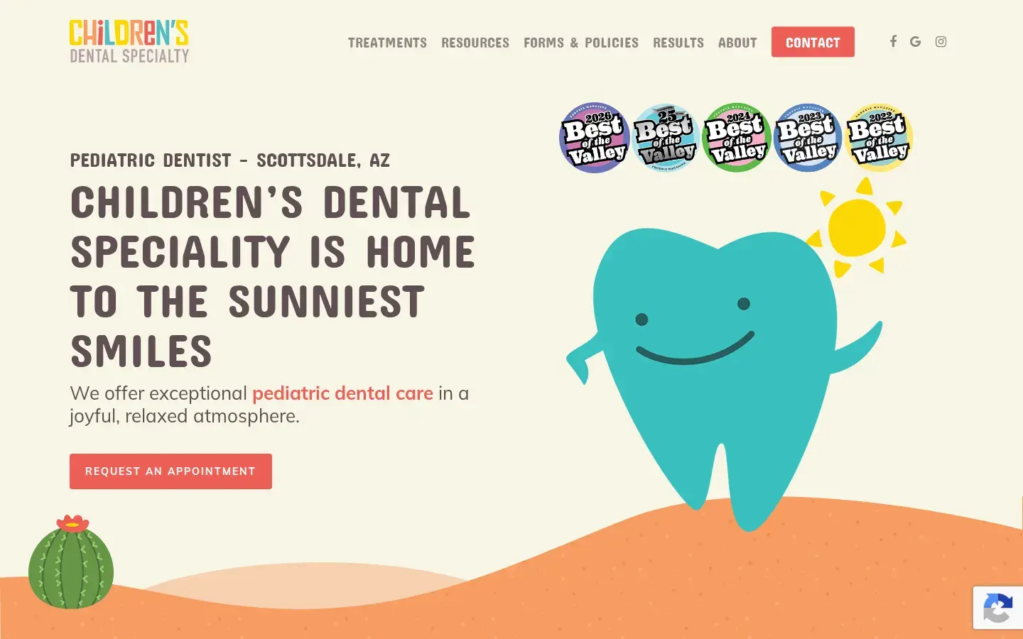 Homepage preview of Children's Dental Specialty - Scottsdale