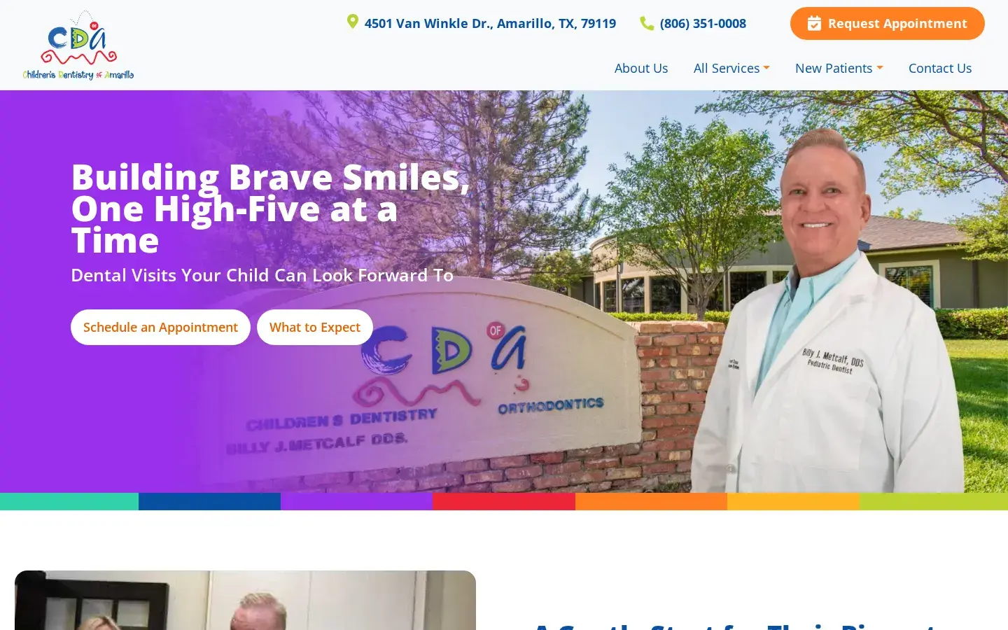 Homepage preview of Children’s Dentistry of Amarillo