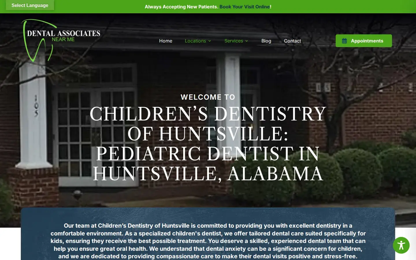 Homepage preview of Children's Dentistry of Huntsville
