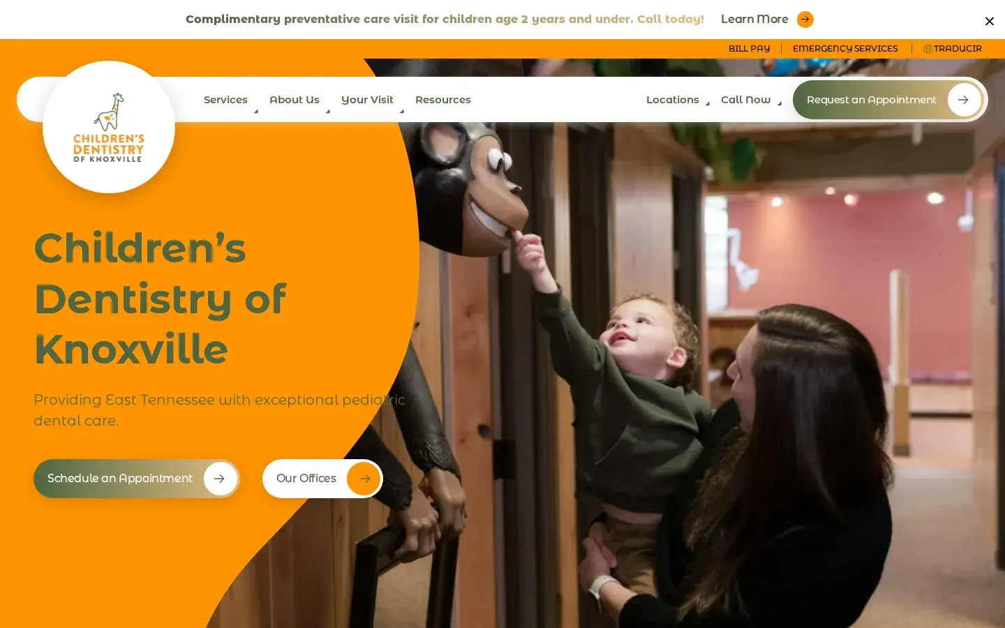Homepage preview of Children's Dentistry of Knoxville
