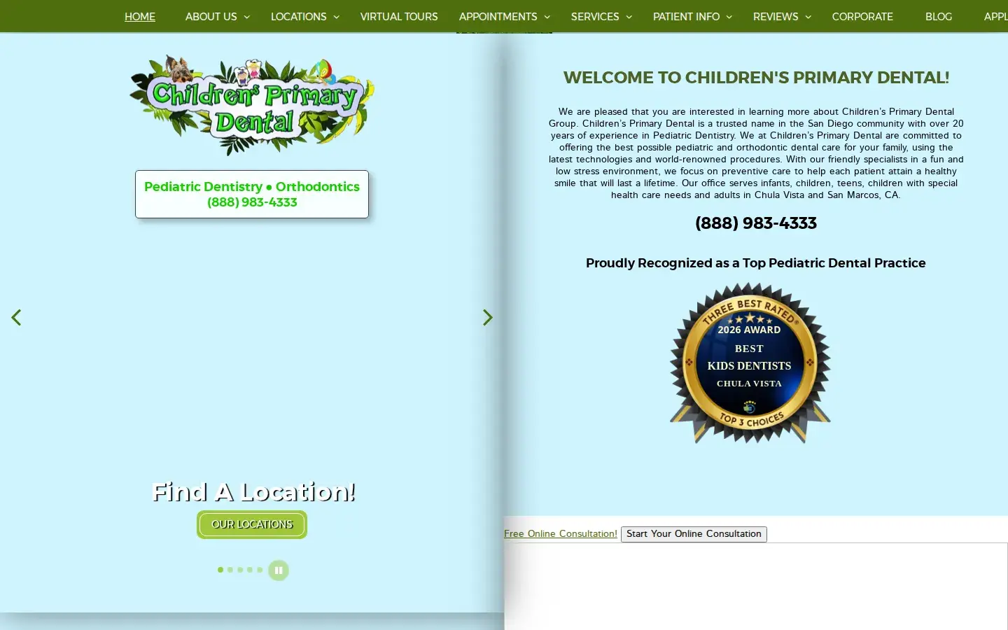 Homepage preview of Children's Primary Dental