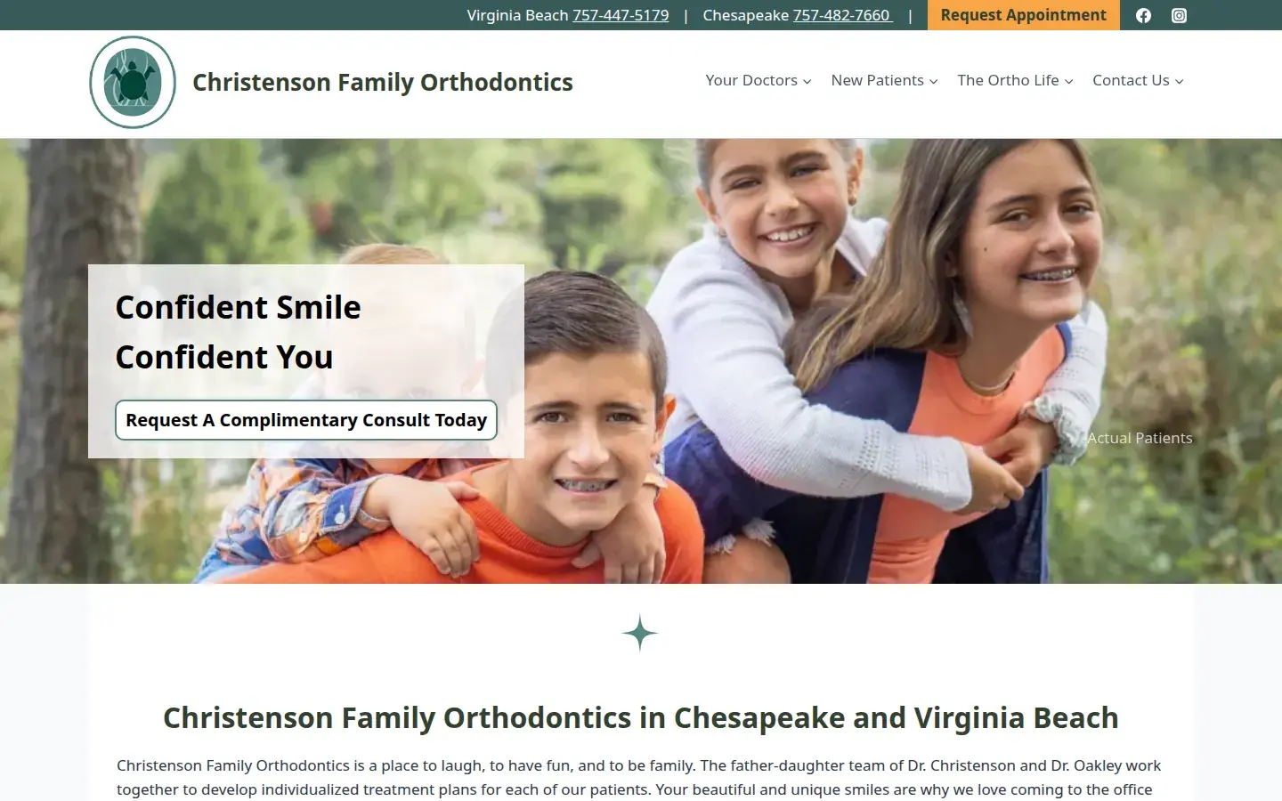 Homepage preview of Christenson Family Orthodontics