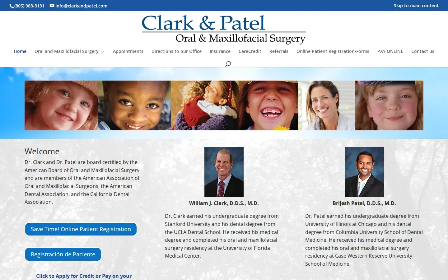 Homepage preview of Clark and Patel Oral and Maxillofacial Surgery