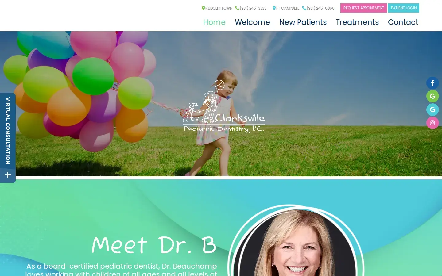 Homepage preview of Clarksville Pediatric Dentistry