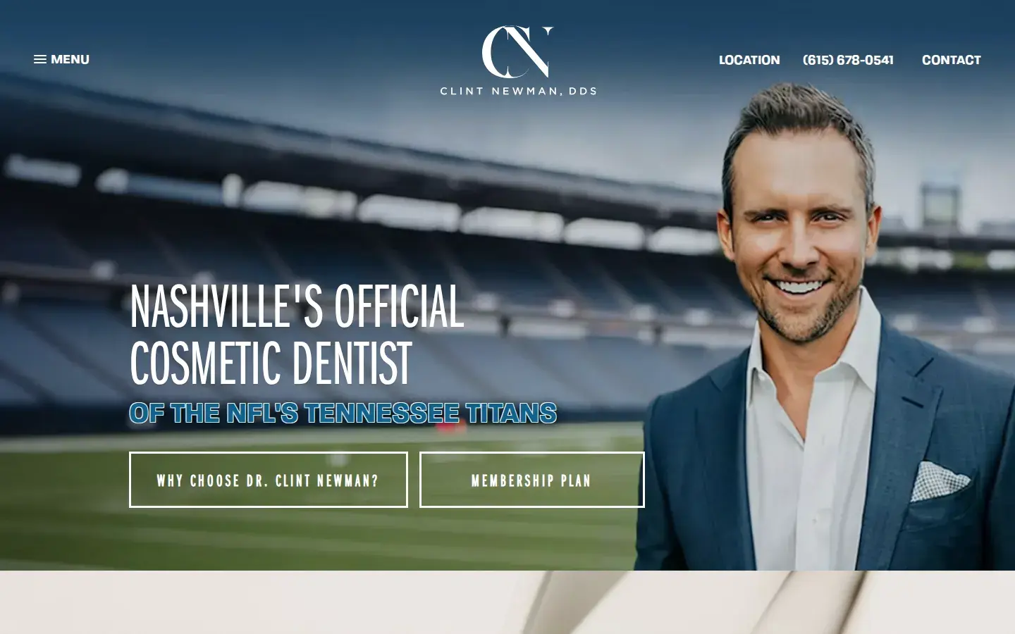 Homepage preview of Clint Newman, DDS